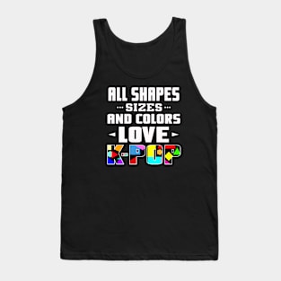 All Shapes, Sizes and Colors Love K-POP - Dark BG Geometric Design Tank Top